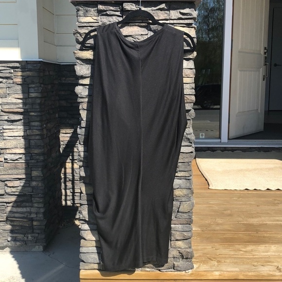 Helmut Lang Sync  Sleeveless Draped Jersey Dress in Black - Picture 8 of 8